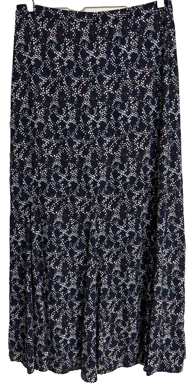 Banana Republic Skirt Women 6 Maxi Trumpet Ruffle Lined Zipper Blue Floral EUC